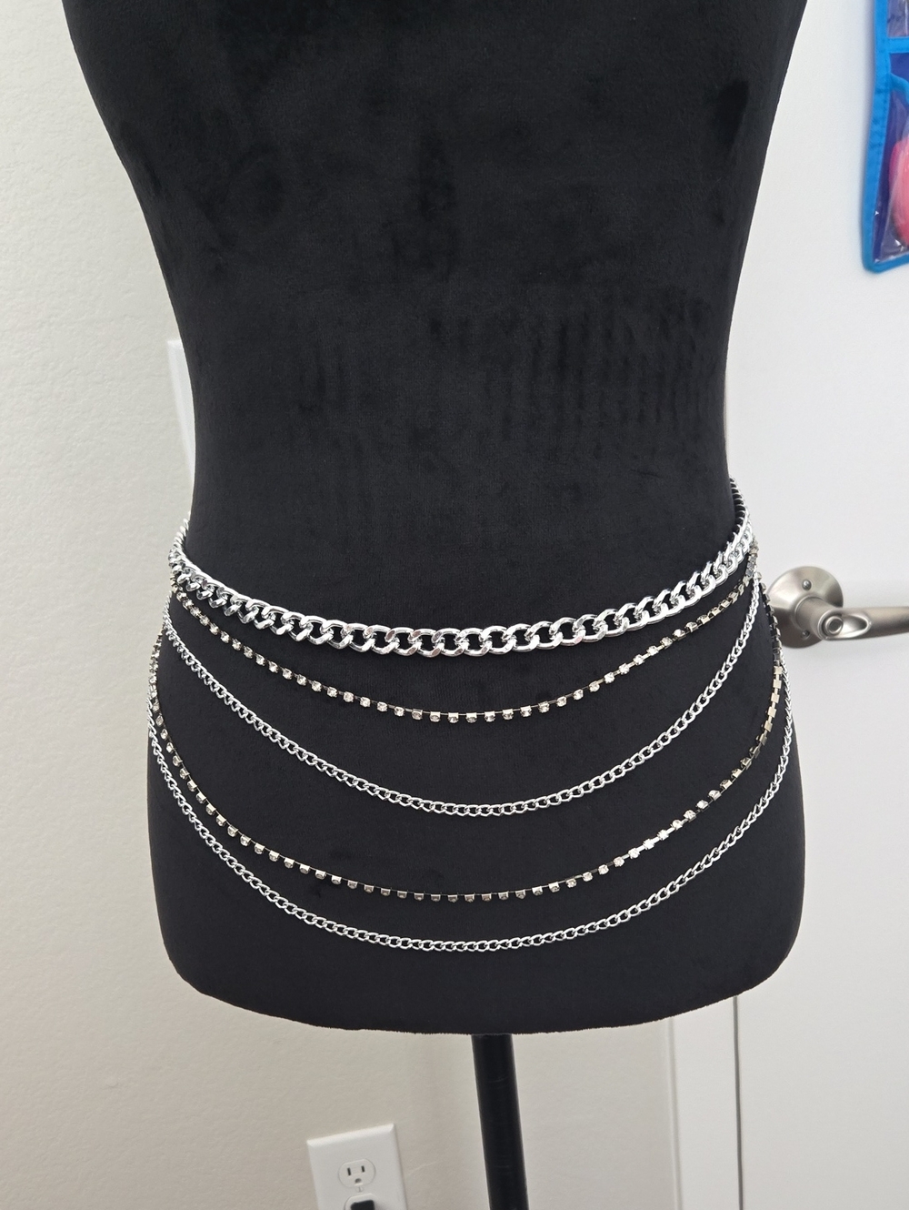 Silver Multi-Chain Layered Waistchain  Silver